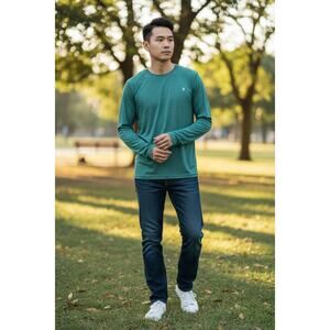 Reel Legends Shirt Mens Large Long Sleeve Fisherman Green Outdoors Lightweight